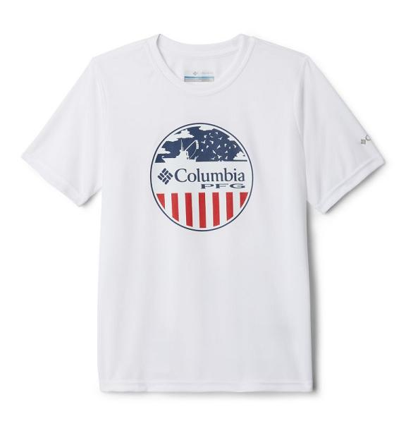 Columbia PFG Shirts White For Boys NZ56908 New Zealand